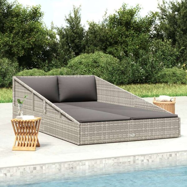 VidaXL szürke polyrattan kerti ágy 110x200 cm