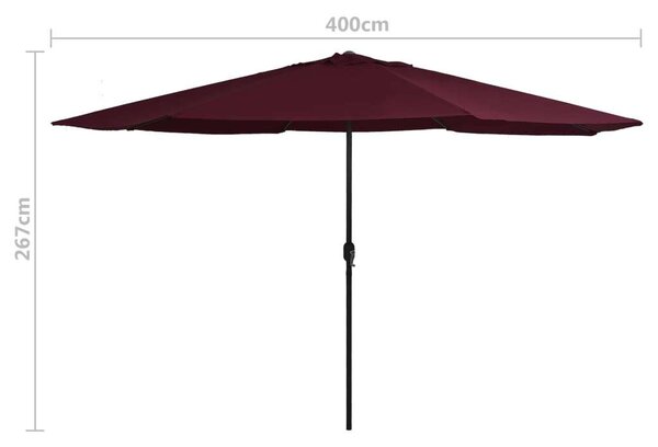 VidaXL Kültéri Napernyő - Bordó - 400 cm