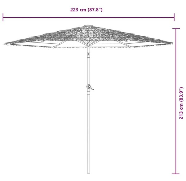 VidaXL Zöld Kerti Napernyő - 223cm