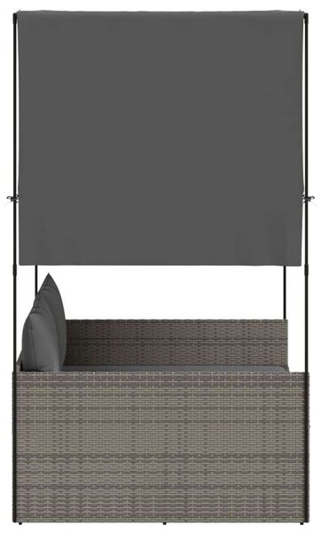 VidaXL Dupla Napozóágy - Polyrattan - Szürke - 118x110x187cm