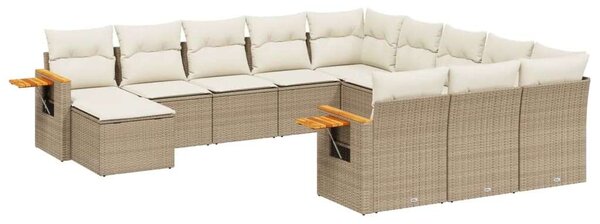 VidaXL Polyrattan Kerti Ülőgarnitúra - 11 részes - Bézs