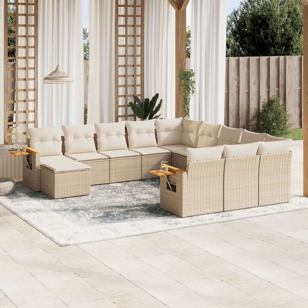 VidaXL Polyrattan Kerti Ülőgarnitúra - 11 részes - Bézs