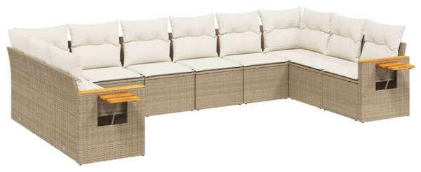 VidaXL Polyrattan Kerti Ülőgarnitúra - 10 részes - Bézs