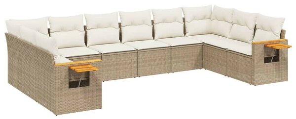 VidaXL Polyrattan Kerti Ülőgarnitúra - 10 részes - Bézs