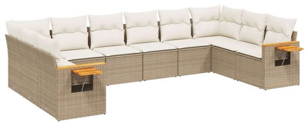 VidaXL Polyrattan Kerti Ülőgarnitúra - 10 részes - Bézs