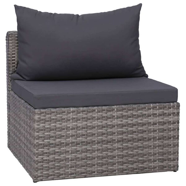 Polyrattan Kerti Ülőgarnitúra - Szürke - 4 részes