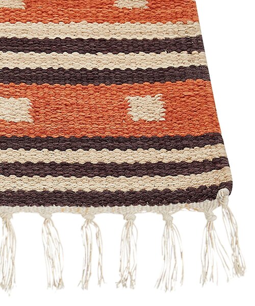 Szőnyeg GAVAR Narancssárga 80 x 300 cm Pamut Kilim
