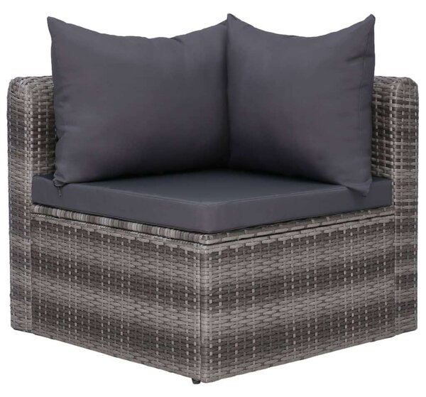 Polyrattan Kerti Ülőgarnitúra - Szürke - 4 részes