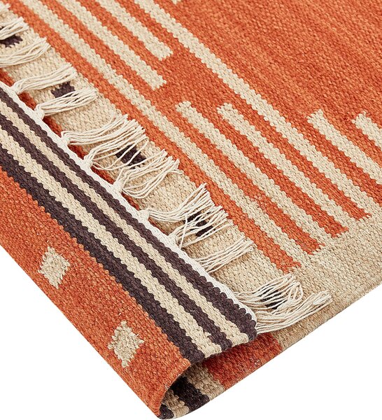Szőnyeg GAVAR Narancssárga 80 x 300 cm Pamut Kilim
