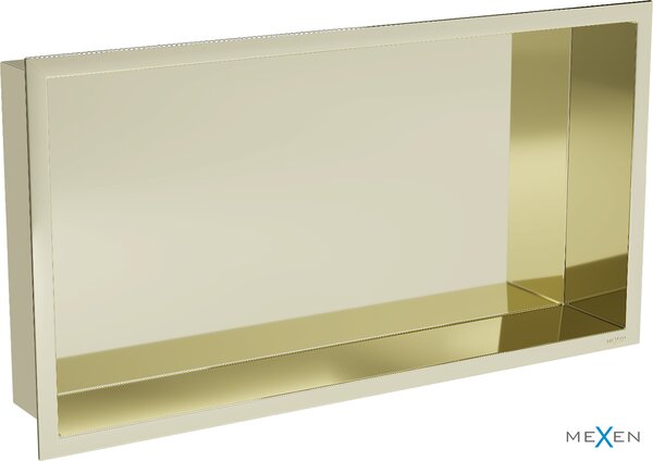 Mexen X-Wall-R, falra szerelhető polc gallérral 60 x 30 cm, arany fényes, 1950603010