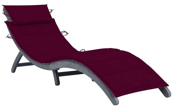 VidaXL Akácfa Napozóágy - 190cm - Szürke