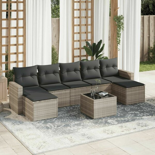 VidaXL Polyrattan Kerti Ülőgarnitúra - 8 részes