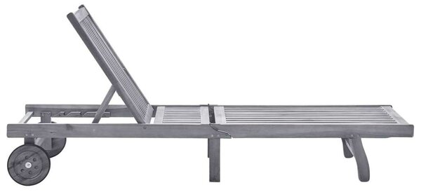 VidaXL Akácfa Napozóágy - 200cm, Szürke