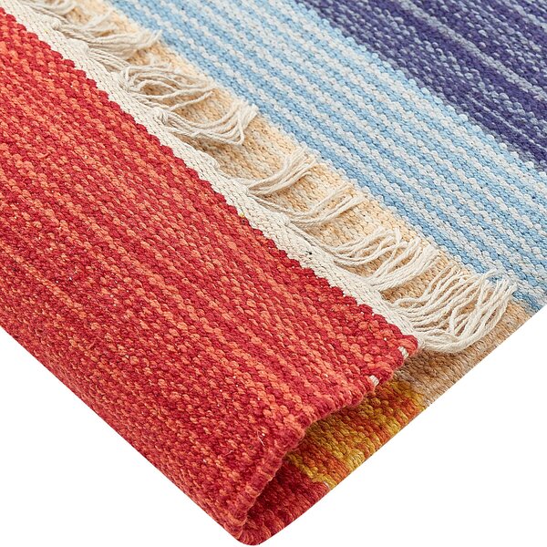 Szőnyeg KAMARIS Színes 80 x 300 cm Pamut Kilim