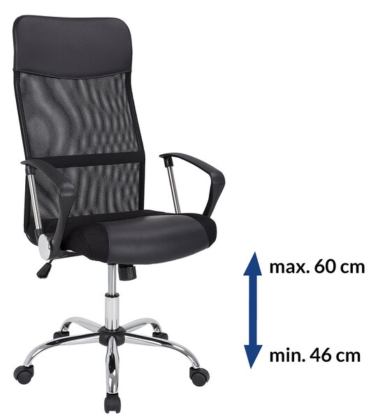 Casaria Deluxe irodai szék forgószék légáteresztő háttámlával fekete (100937)