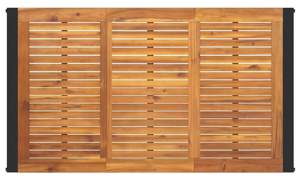 VidaXL Kert étkező szett 5 pcs Fekete, Fa 140 x 80 x 75 cm polirattan