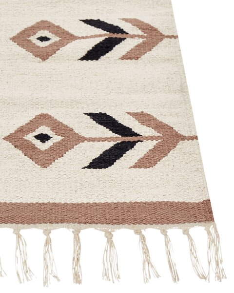 Szőnyeg NIAVAN Bézs 200 x 300 cm Pamut Kilim