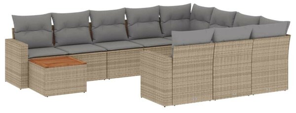 VidaXL Polyrattan Kerti Ülőgarnitúra - 11 részes - Bézs