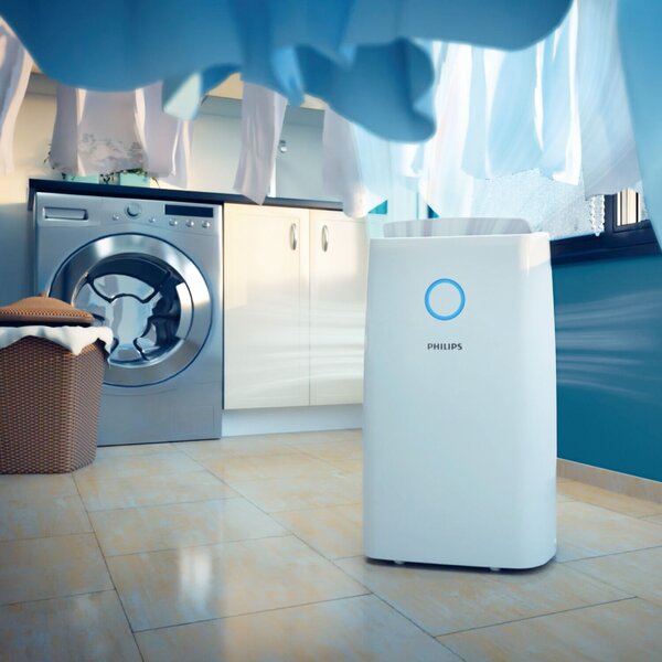 Philips seria 3000 DE3306/11 páramentesítő, Akár 34.3l/d, Hatékony akár 150 m3-es helyiségekben, Aromaterápia, AeraSense technológia, Ruhaszárítási mód, 3 ventilátor sebesség és 4 páratartalo