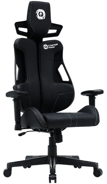 Canyon Morphos gamer szék, fekete, fém és műanyag anyagból, állítható magasságú, 2D karfákkal