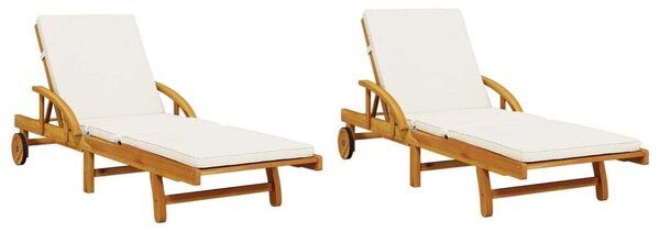 VidaXL Akácfa Napozóágy - 2 db - 200x68x83 cm