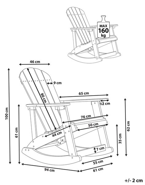 Kerti hintaszék ADIRONDACK Kék