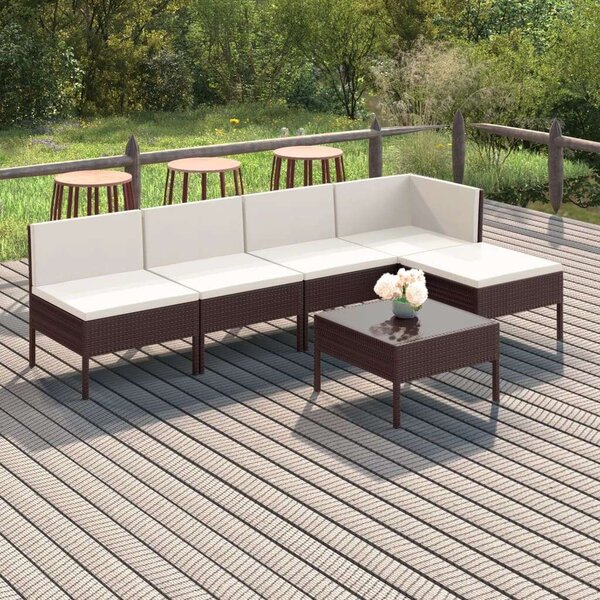 VidaXL Polyrattan Kerti Bútorszett - 6 részes