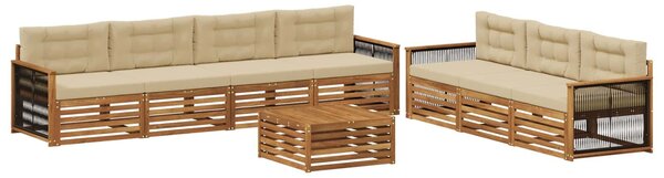 VidaXL Kültéri kanapé szett párnával 8 pcs Természetes és bézs