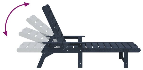 Nyugágy 2 db Tengerészkék 162x53x98.5 cm HDPE