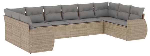 VidaXL Polyrattan Kerti Ülőgarnitúra - Bézs - 10 részes