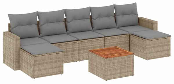 VidaXL Polyrattan Kerti Ülőgarnitúra - 8 részes - Bézs