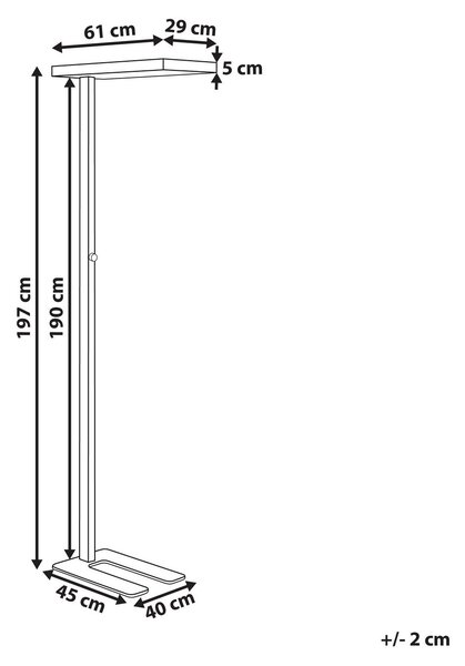 LED állólámpa TAURUS Dimmer funkcióval Fém Fehér