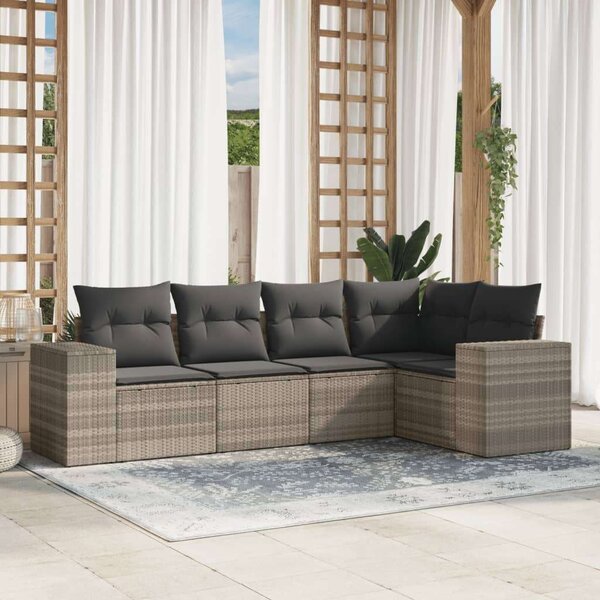 VidaXL Polyrattan Kerti Ülőgarnitúra - 5 részes