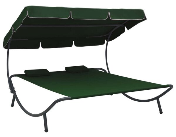 VidaXL Két Személyes Napozóágy - Zöld - 200x173x135cm