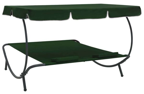 VidaXL Két Személyes Napozóágy - Zöld - 200x173x135cm