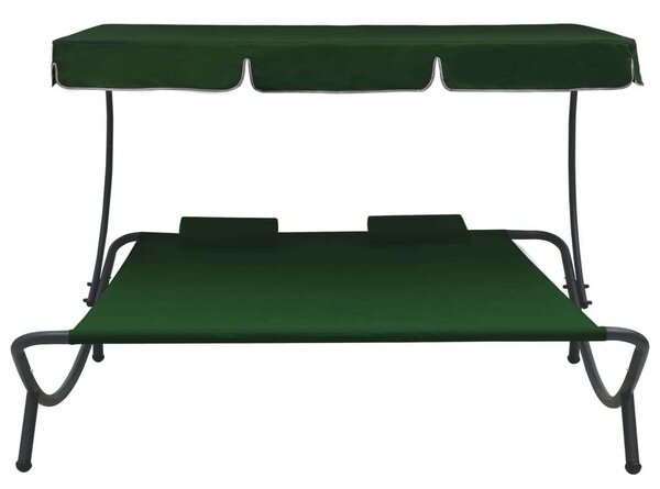 VidaXL Két Személyes Napozóágy - Zöld - 200x173x135cm