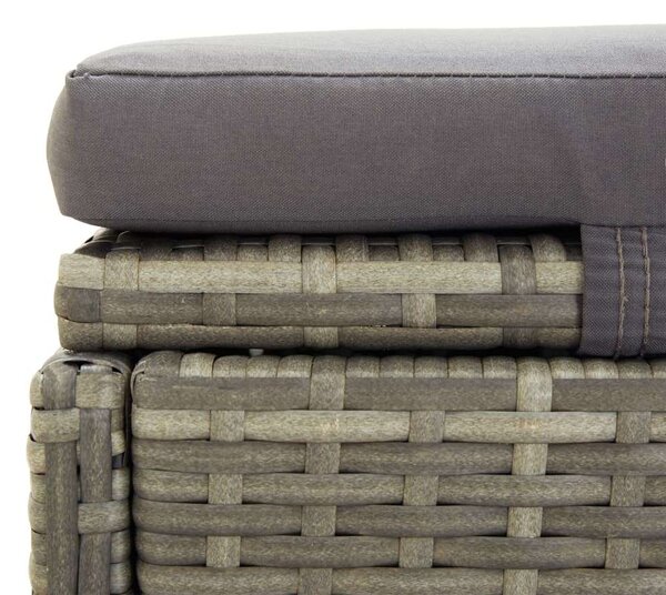 VidaXL szürke polyrattan napozóágy párnával