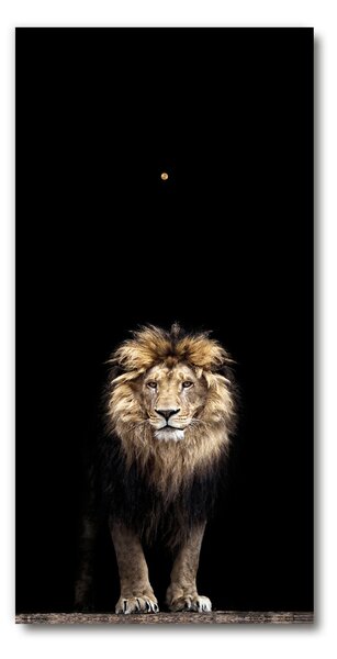 Négyszögletes fali üvegóra Portré egy oroszlán