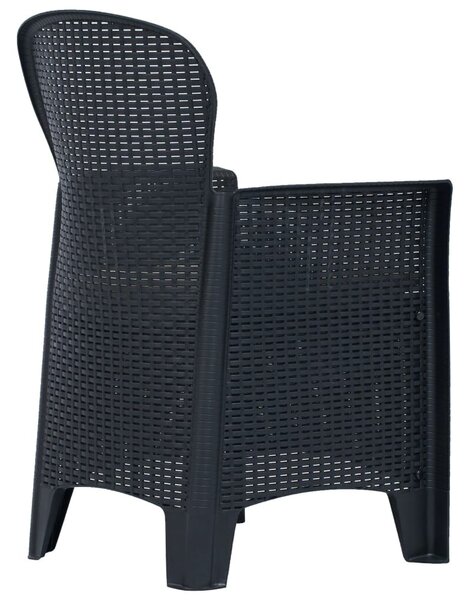 Kertbútor - Antracit Rattan Étkezőgarnitúra - 5 részes