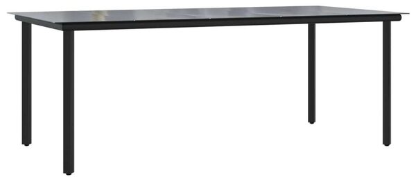 Elegáns Fekete Polyrattan Kerti Étkezőgarnitúra - 9 részes