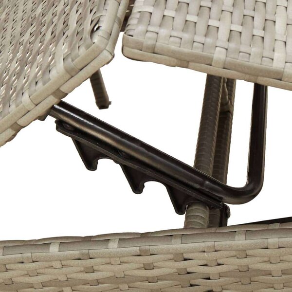 VidaXL Napozóágy Szett - 2 db Szürke Polyrattan
