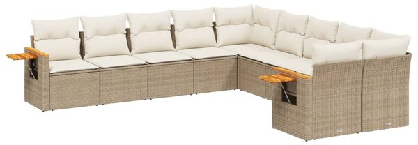 VidaXL Polyrattan Kerti Ülőgarnitúra - 10 részes - Bézs