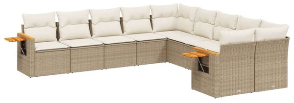 VidaXL Polyrattan Kerti Ülőgarnitúra - 10 részes - Bézs