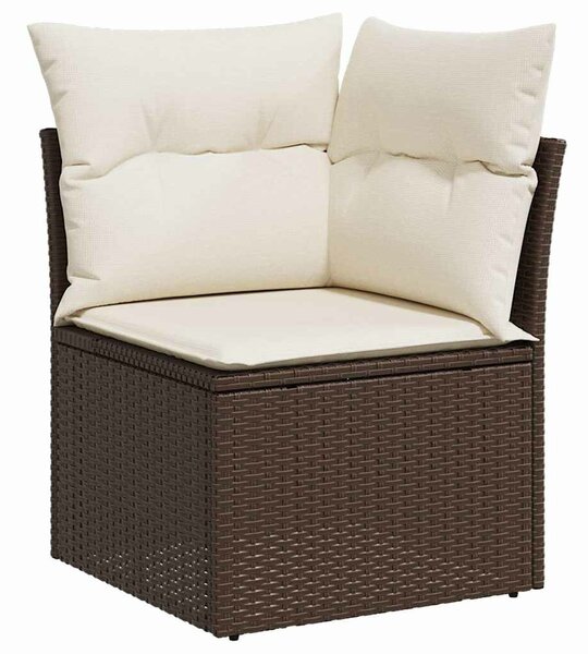 VidaXL 6 részes barna polyrattan kerti ülőgarnitúra párnával