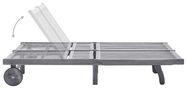 VidaXL Két Személyes Akácfa Napozóágy - Szürke - 200cm