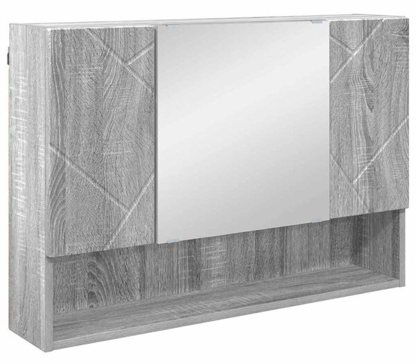 Fürdőszoba bútor szett 4 pcs Szürke sonoma 30 x 35 x 192 cm
