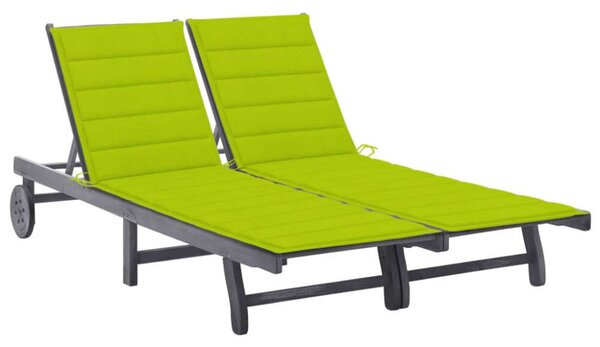 VidaXL Két Személyes Akácfa Napozóágy - Szürke - 200cm