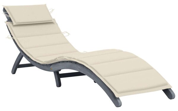 VidaXL Akácfa Napozóágy - Szürke - 190cm