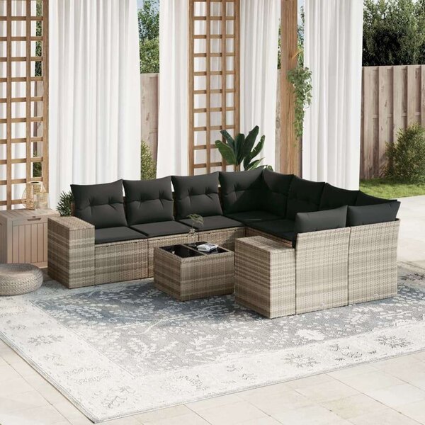 VidaXL Polyrattan Kerti Ülőgarnitúra - 9 részes