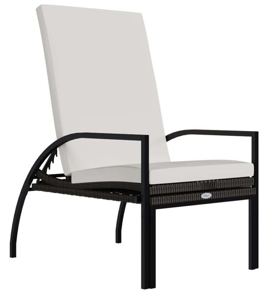 VidaXL Napozóágy szett - 2 db - Barna Polyrattan - Lábtartóval